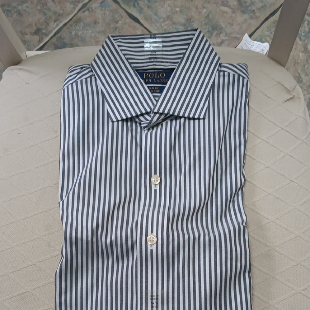 Polo by Ralph Lauren Black and White Striped Men's Shirt